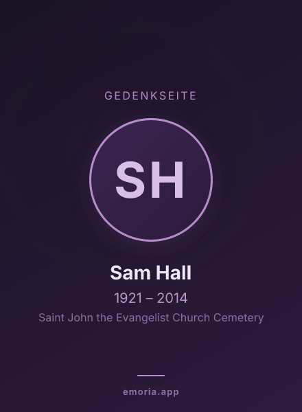 Gedenkportrait von Sam Hall