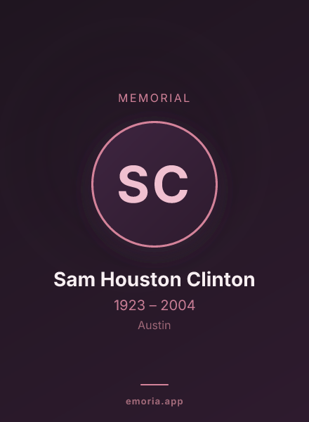 Memorial portrait of Sam Houston Clinton