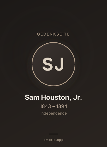 Gedenkportrait von Sam Houston, Jr.