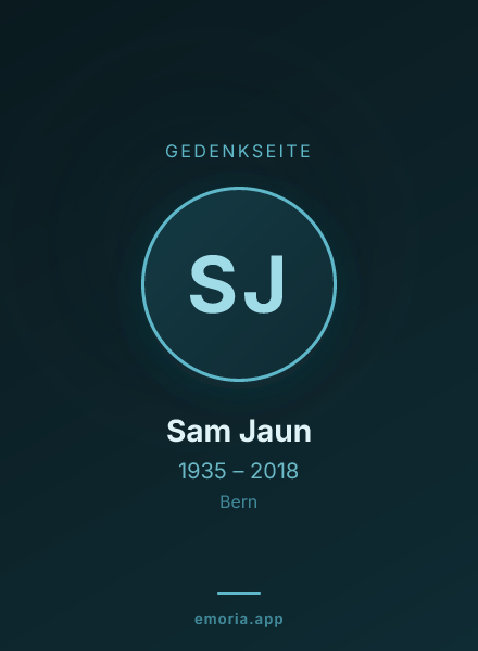Gedenkportrait von Sam Jaun