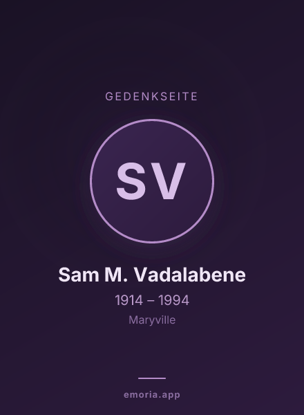 Gedenkportrait von Sam M. Vadalabene