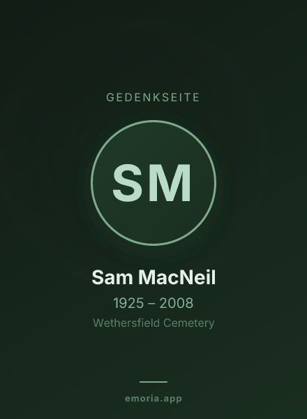 Gedenkportrait von Sam MacNeil