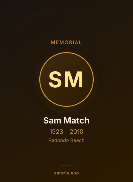 Memorial portrait of Sam Match
