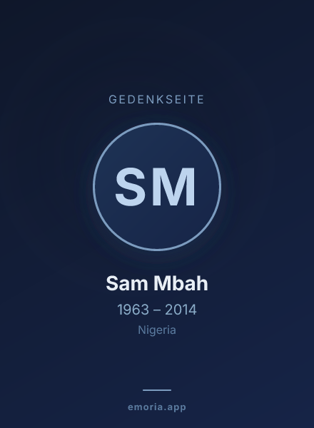 Gedenkportrait von Sam Mbah