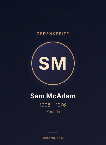 Gedenkportrait von Sam McAdam