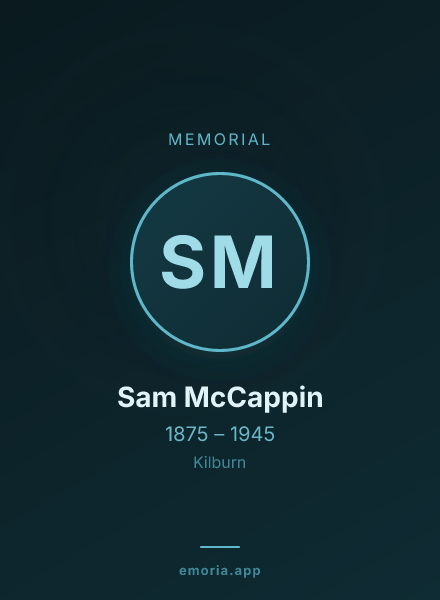 Memorial portrait of Sam McCappin