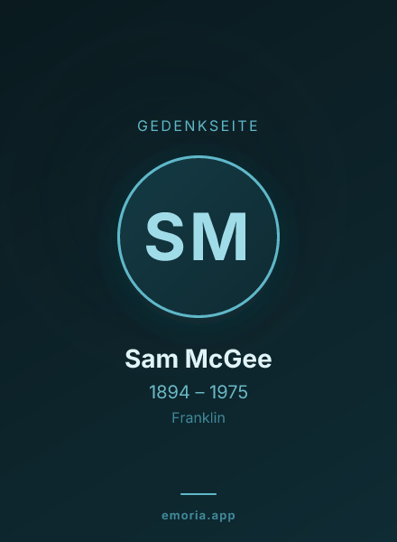 Gedenkportrait von Sam McGee