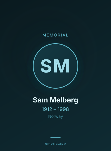 Memorial portrait of Sam Melberg