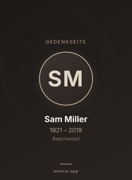 Gedenkportrait von Sam Miller
