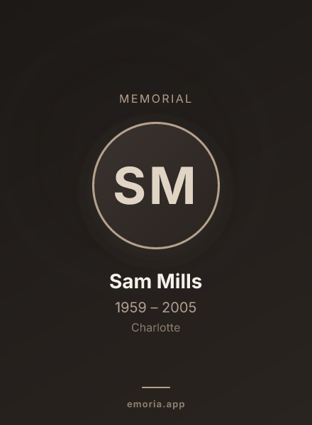 Memorial portrait of Sam Mills