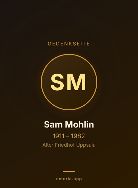Gedenkportrait von Sam Mohlin