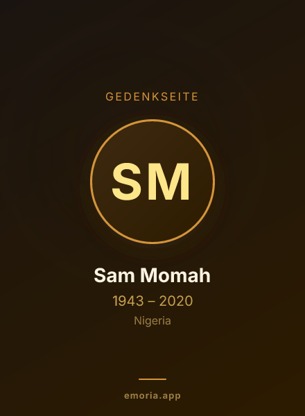 Gedenkportrait von Sam Momah