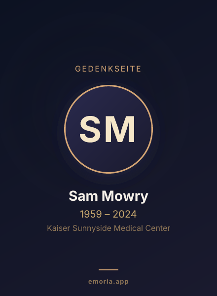 Gedenkportrait von Sam Mowry