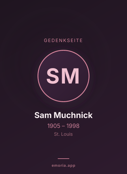 Gedenkportrait von Sam Muchnick
