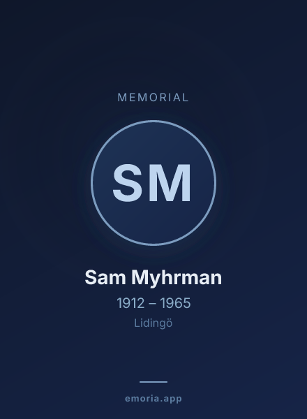 Memorial portrait of Sam Myhrman