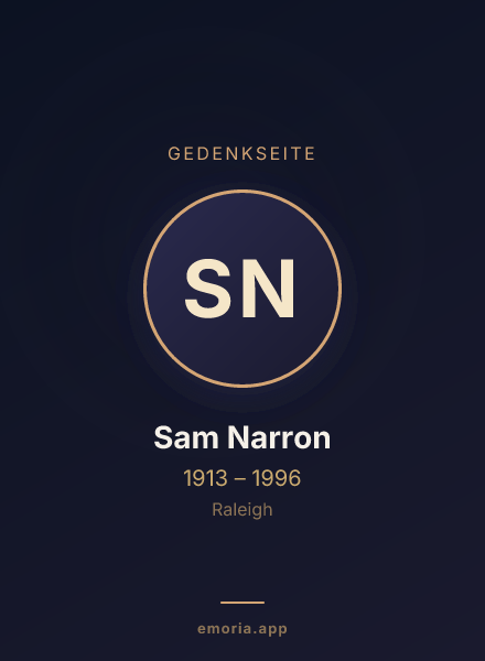 Gedenkportrait von Sam Narron
