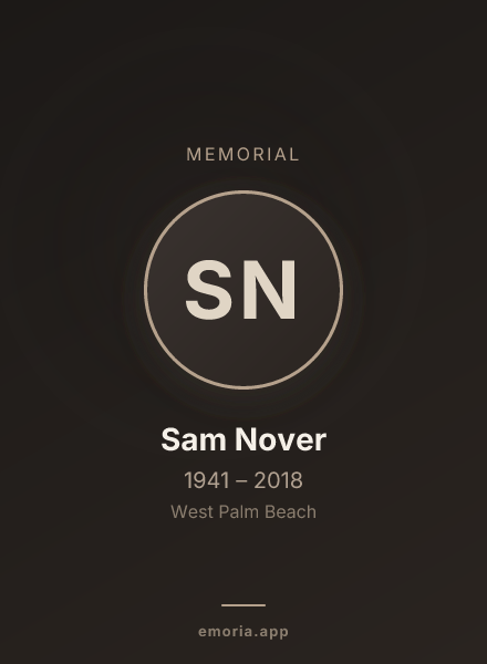 Memorial portrait of Sam Nover