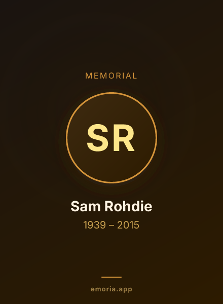 Memorial portrait of Sam Rohdie