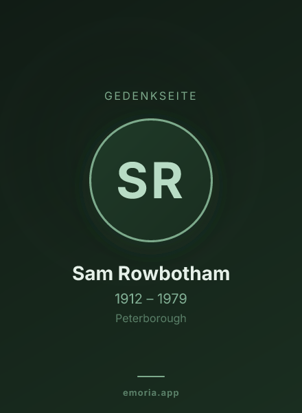 Gedenkportrait von Sam Rowbotham