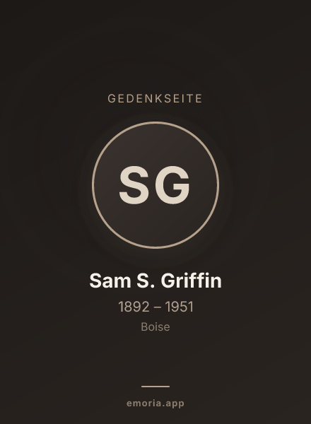 Gedenkportrait von Sam S. Griffin