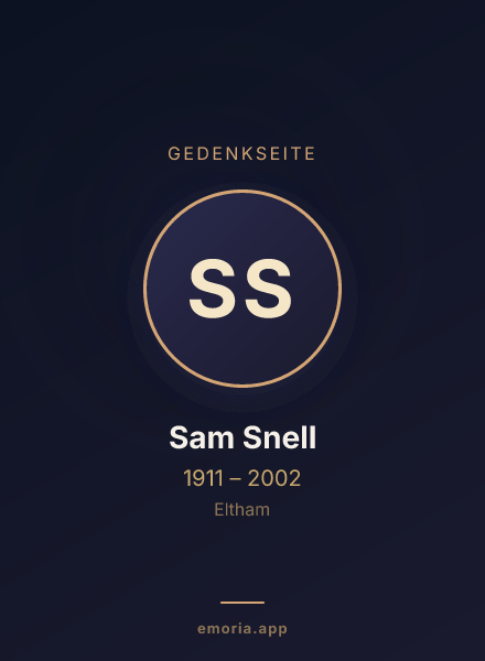 Gedenkportrait von Sam Snell