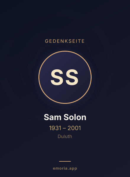 Gedenkportrait von Sam Solon