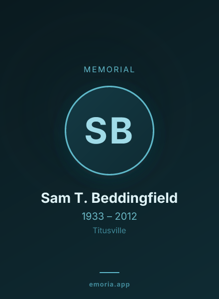 Memorial portrait of Sam T. Beddingfield
