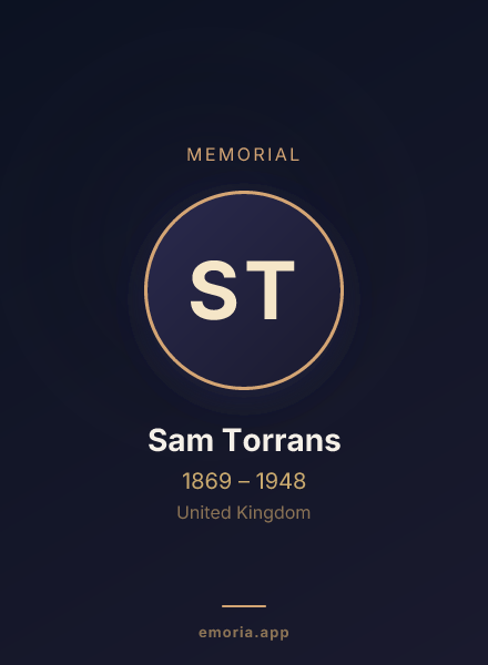 Memorial portrait of Sam Torrans