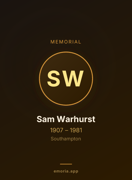 Memorial portrait of Sam Warhurst