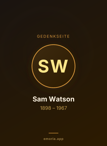 Gedenkportrait von Sam Watson