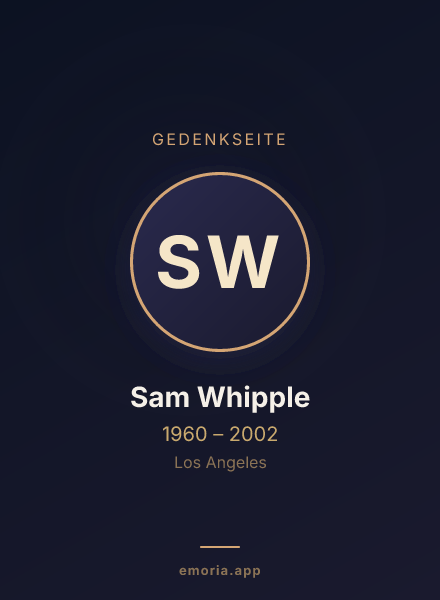 Gedenkportrait von Sam Whipple