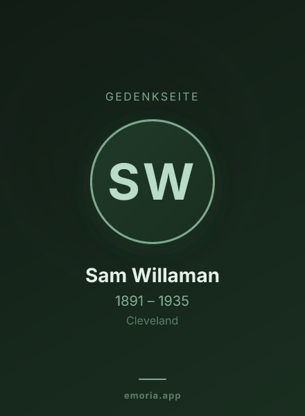 Gedenkportrait von Sam Willaman