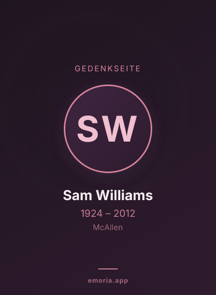 Gedenkportrait von Sam Williams