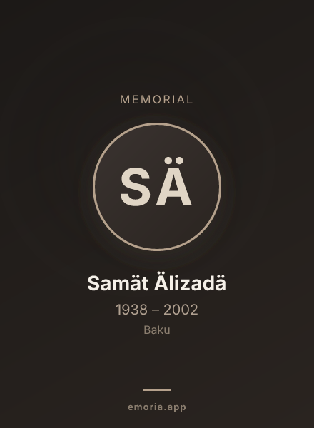 Memorial portrait of Samät Älizadä