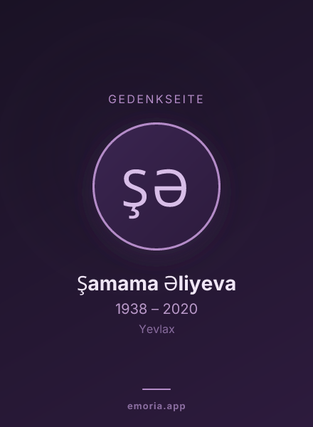 Gedenkportrait von Şamama Əliyeva