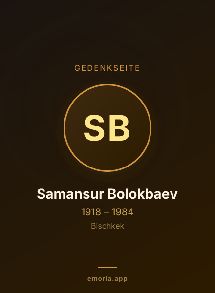 Gedenkportrait von Samansur Bolokbaev