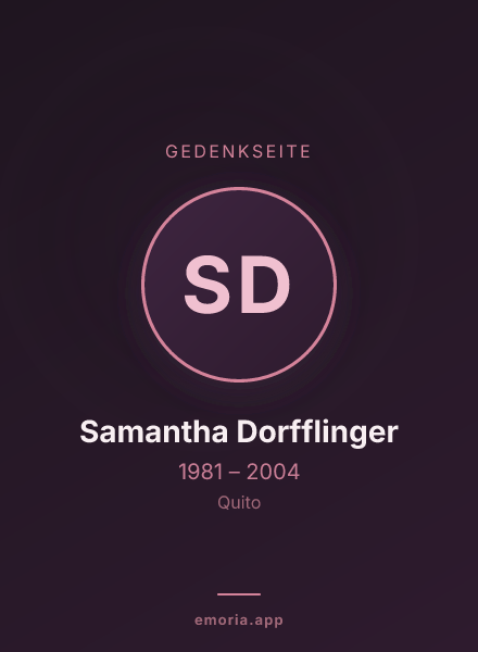 Gedenkportrait von Samantha Dorfflinger