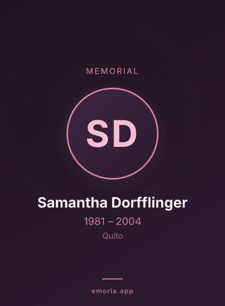 Memorial portrait of Samantha Dorfflinger