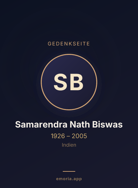 Gedenkportrait von Samarendra Nath Biswas