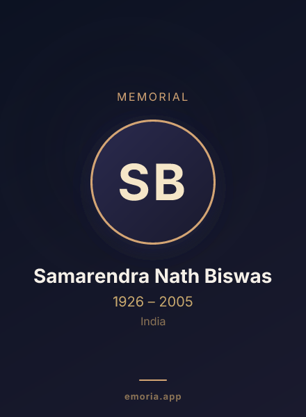 Memorial portrait of Samarendra Nath Biswas