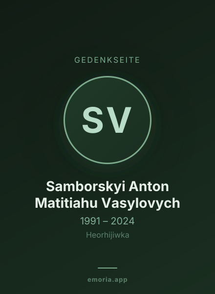 Gedenkportrait von Samborskyi Anton Matitiahu Vasylovych