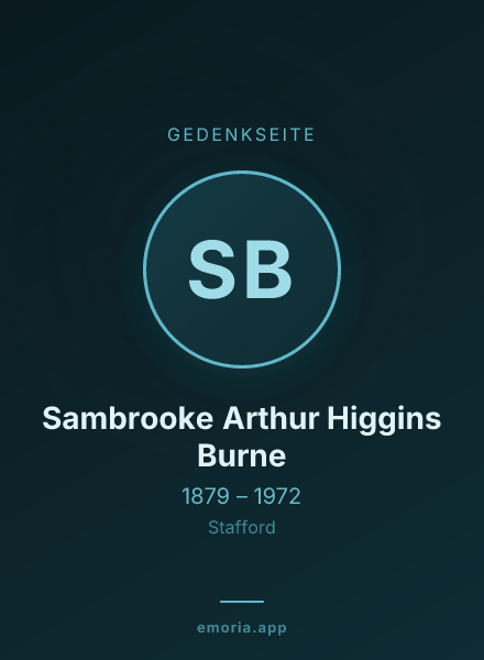 Gedenkportrait von Sambrooke Arthur Higgins Burne