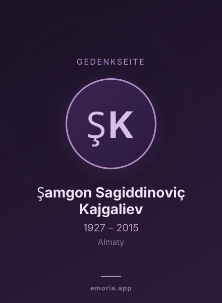 Gedenkportrait von Şamgon Sagiddinoviç Kajgaliev