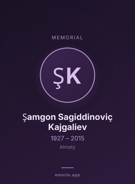 Memorial portrait of Şamgon Sagiddinoviç Kajgaliev