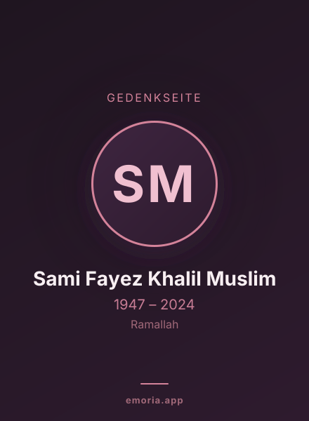 Gedenkportrait von Sami Fayez Khalil Muslim