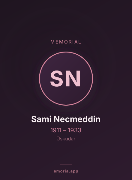 Memorial portrait of Sami Necmeddin