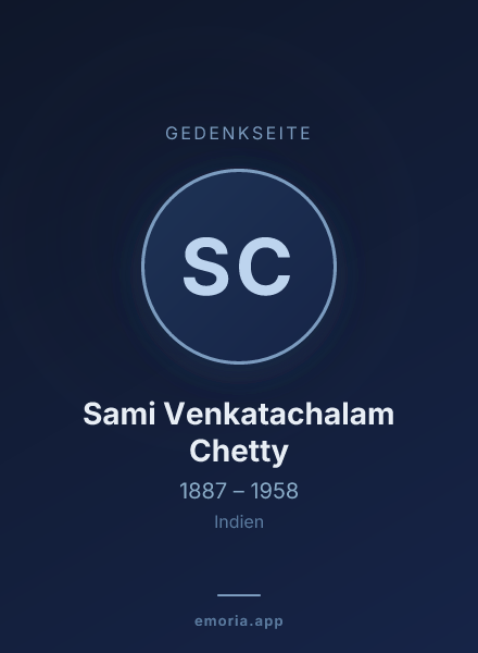 Gedenkportrait von Sami Venkatachalam Chetty