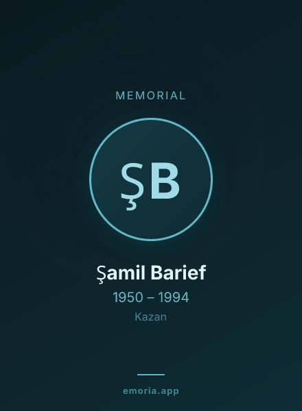 Memorial portrait of Şamil Barief