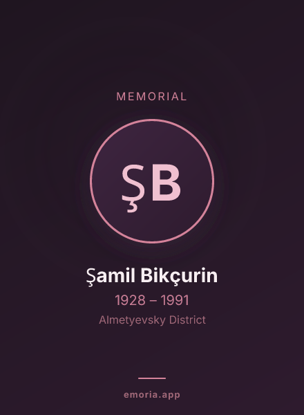 Memorial portrait of Şamil Bikçurin