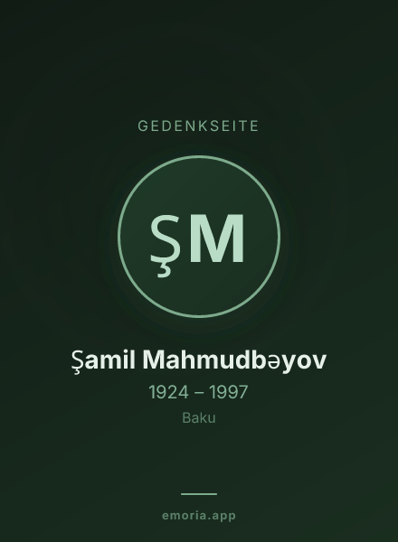 Gedenkportrait von Şamil Mahmudbəyov